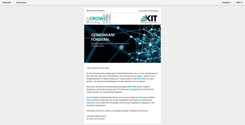 Referenz Newsletter kitcrowd.de